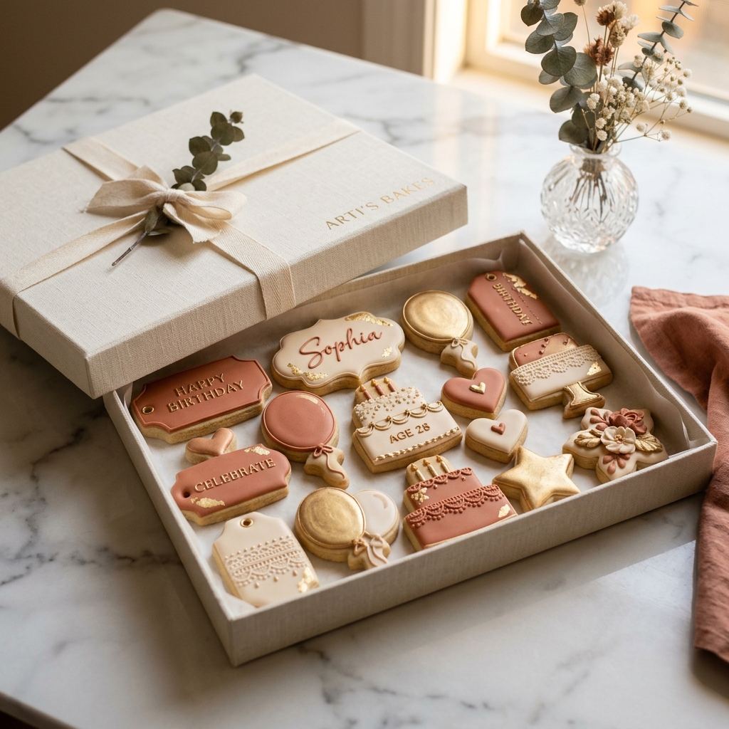 Decorated Birthday Cookie Gift Box
